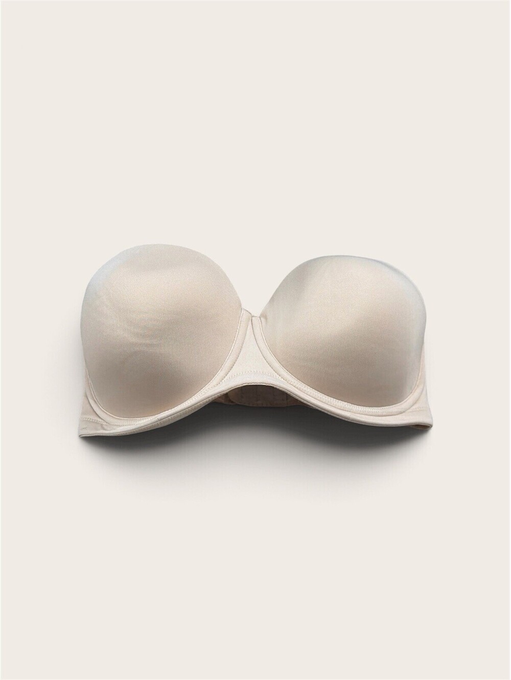 Wacoal Strapless Bra 34G Satin Padded Molded Cup Underwire 854119 Nude